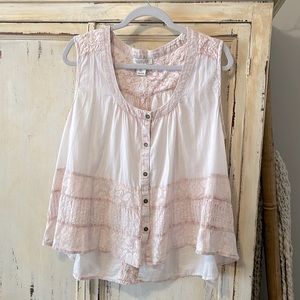 Light Pink Rachel Zoe Sleeveless Blouse Size L